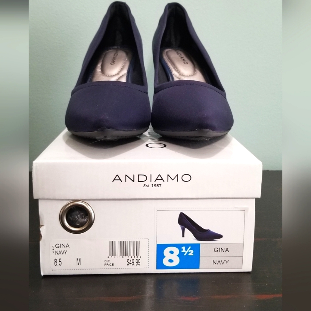 Andiamo High Heel Gina Women's Shoe - Navy, NWT in box
